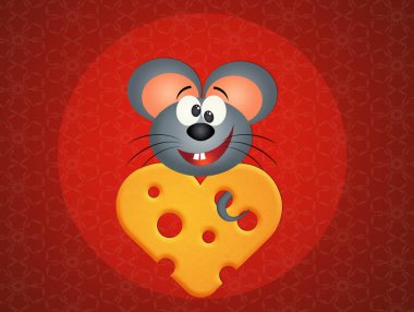 peynir üzerinde sıçan illüstrasyon