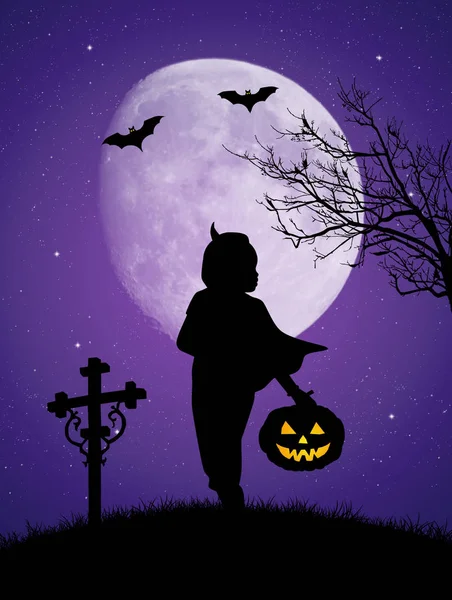 Bambini Con Maschera Halloween — Foto Stock