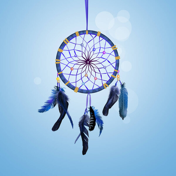 illustration of dream catcher hanging