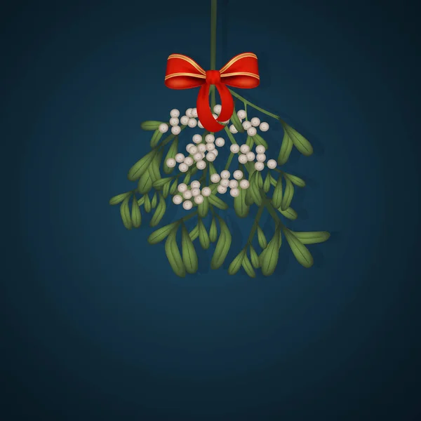 Illustration Mistletoe Blue Background — Stock Photo, Image
