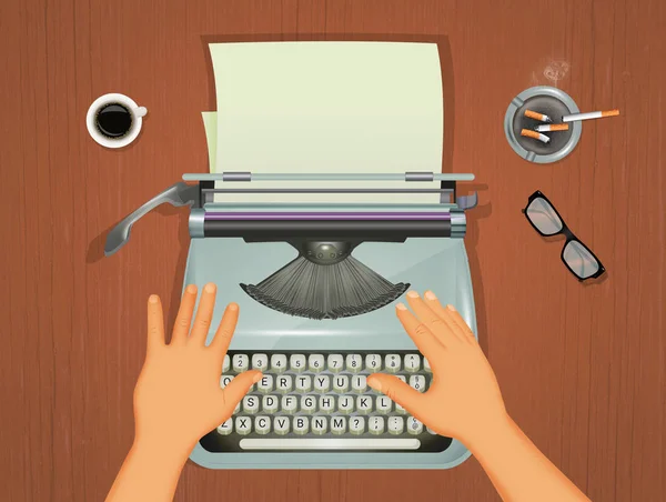 Illustration Write Typewriter — Stock Photo, Image