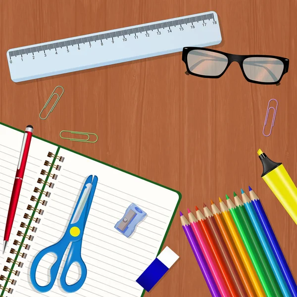 Illustratie Van School Items — Stockfoto