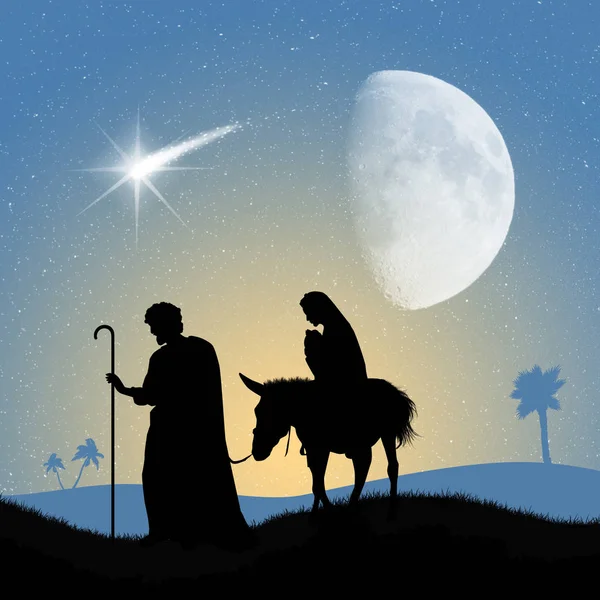 Illustration Christmas Nativity Scene — Stock Photo, Image