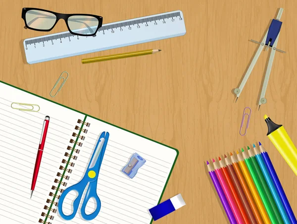 Illustratie Van School Items — Stockfoto