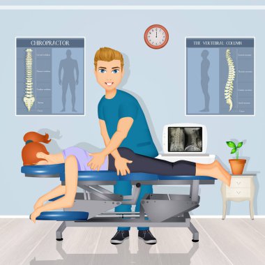 illustration of chiropractic adjustment clipart