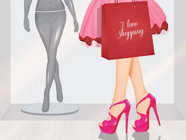 Illustrazione Delle Donne Amano Shopping — Foto Stock