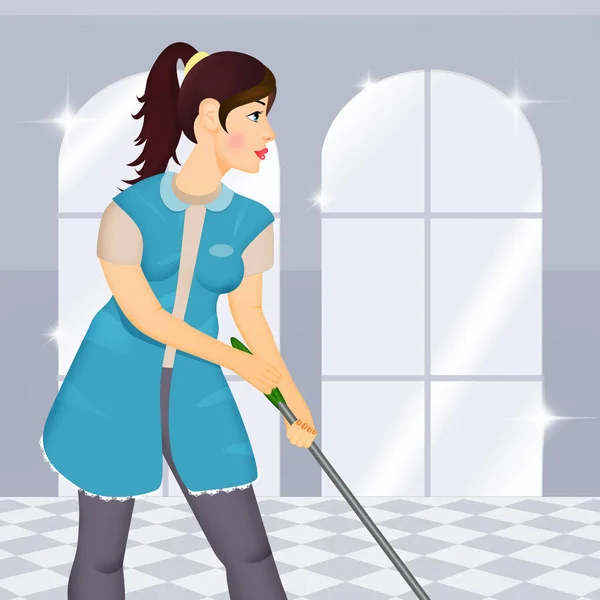 Mujer Empresa Limpieza — Foto de Stock