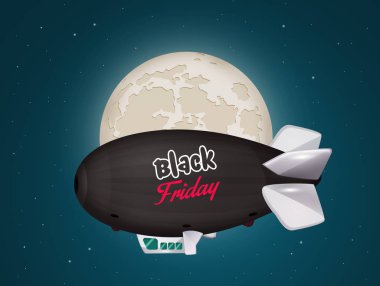 illustration of black friday airship clipart