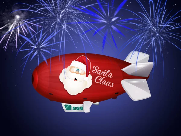Ilustrace Vzducholodi Santa Clause — Stock fotografie