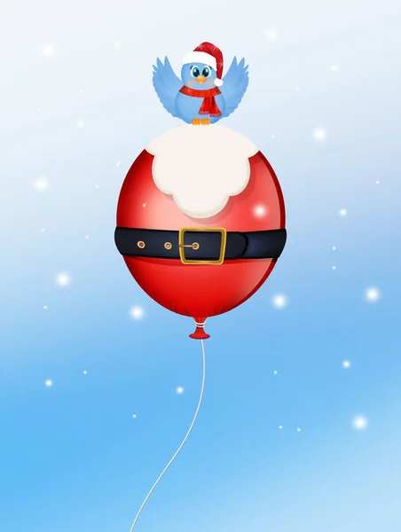 Noel Baba Balon Gökyüzünde — Stok fotoğraf