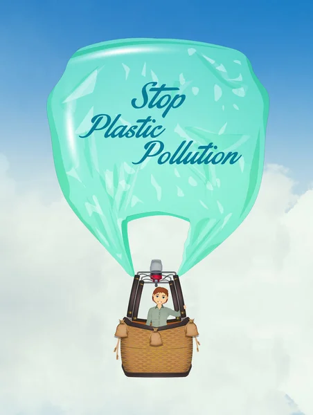 Ilustração Parar Poluição Plástica — Fotografia de Stock