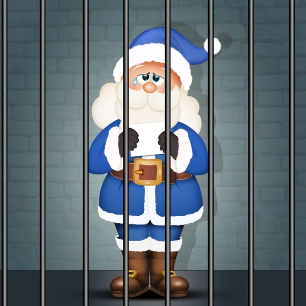 Illustration Jultomten Fängelset — Stockfoto