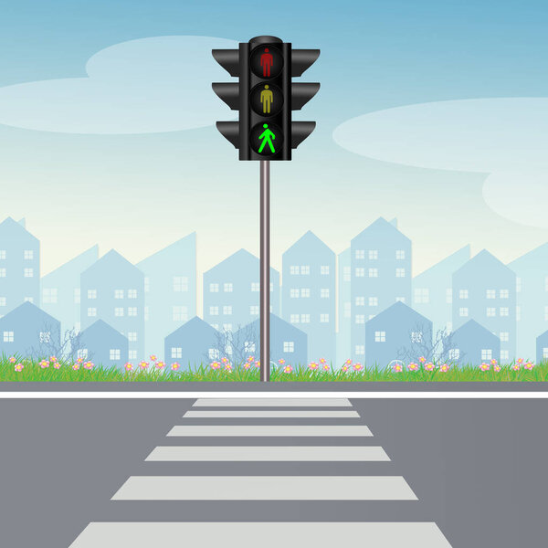 illustration of pedestrian traffic light