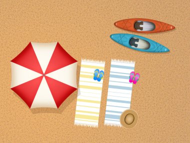 Yukarıdan kumsal manzarasının gösterimi