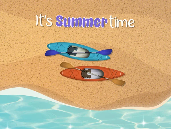 Illustration Summer Time Card — Stock Photo, Image