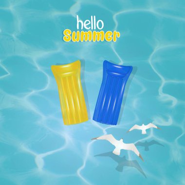 Yaz kartpostalının şirin bir çizimi