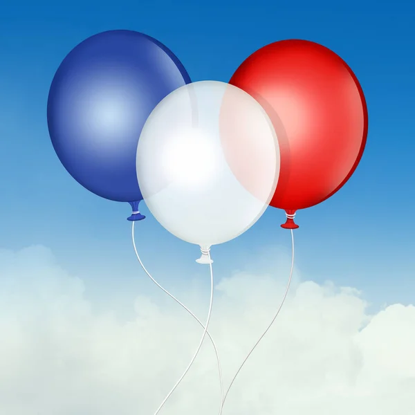 Μπαλόνια Στα Χρώματα Της Γαλλικής Σημαίας — Φωτογραφία Αρχείου