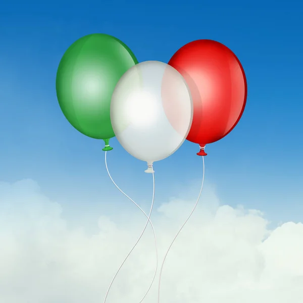 Ballonnen Kleuren Van Italiaanse Vlag — Stockfoto