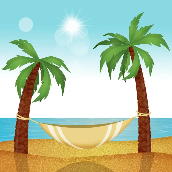 Ilustración Hamaca Playa Tropical — Foto de Stock