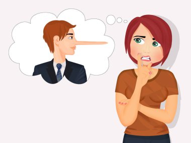 Kadın yalanı anlıyor.