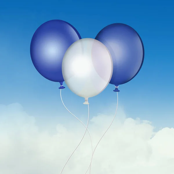 balloons in the colors of the Greek flag