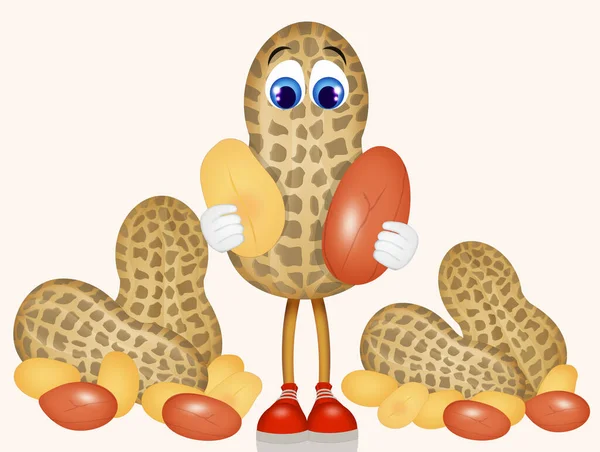 Funny Illustration Peanut — Stock Photo, Image