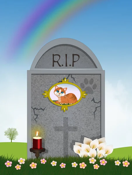 Illustration Cemetery Cats — Stock Photo, Image