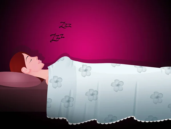 Ilustração Mulher Dormindo Pacificamente — Fotografia de Stock