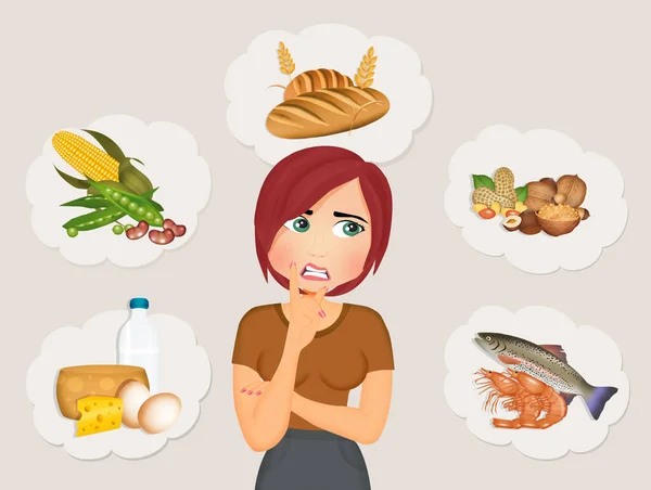 Illustration Food Intolerance Food Allergies — Stock Photo, Image