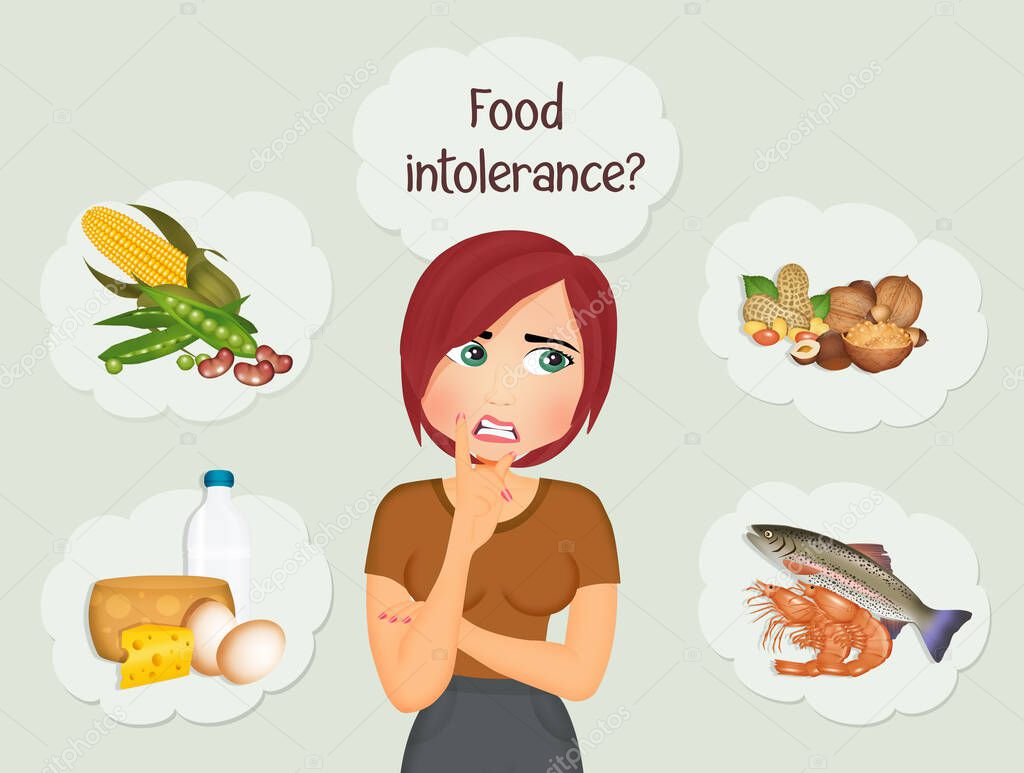 illustration of food intolerance and food allergies
