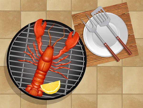 Illustration Grilled Lobster — Stock Photo, Image