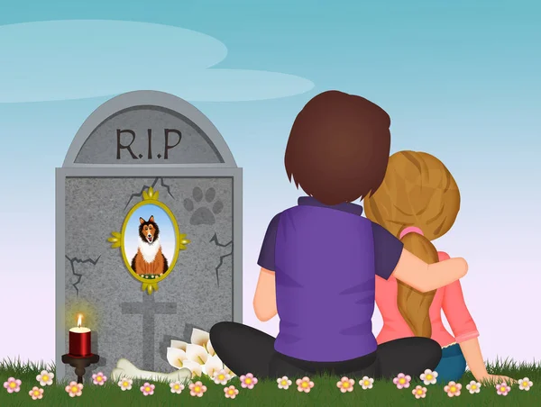 Illustration Grave Dog — Stock Photo, Image