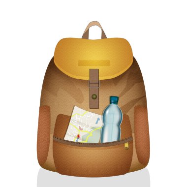 Seyahat sırt çantasının çizimi