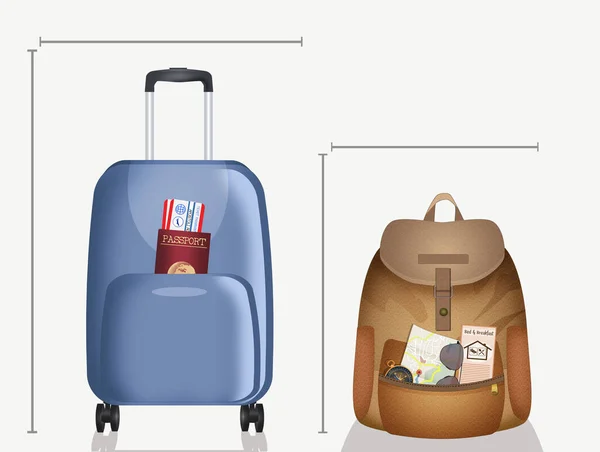 Größen Für Bordkoffer Und Handgepäck — Stockfoto