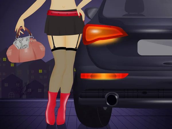 Ilustração Problema Prostituição — Fotografia de Stock