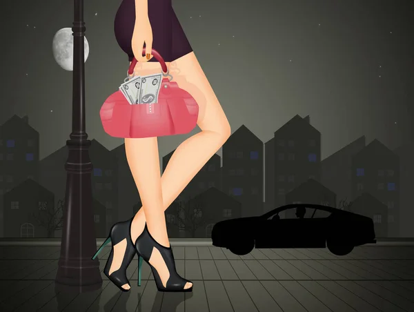 Ilustrace Problému Prostituce — Stock fotografie
