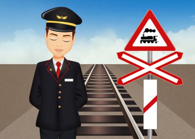 Vagonlar arasındaki tren kontrolörünün çizimi
