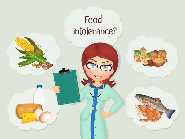 Orvos Értékeli Élelmiszer Allergia Intoleranciák — Stock Fotó