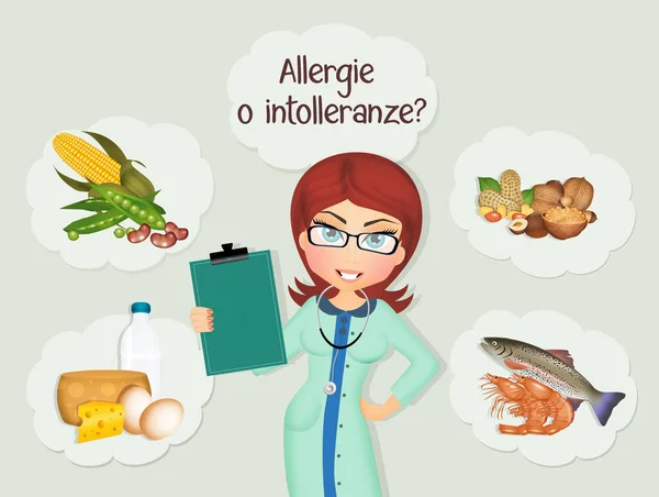 Médecin Évalue Les Allergies Intolérances Alimentaires — Photo