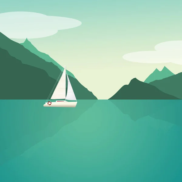 Иллюстрация Лодки Озере — стоковое фото