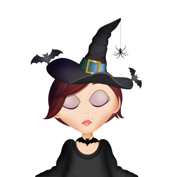 Illusztráció Halloween Boszorkány — Stock Fotó