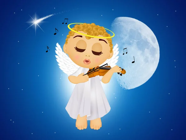 Angel Plays Violin — Stock Photo, Image