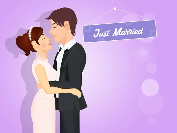 Illustration Von Just Married — Stockfoto