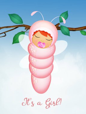 Dişi için tırtıl doğumlu kartpostal.