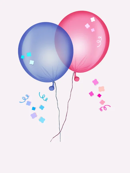 風船を青とピンクとジェンダーパーティー — ストック写真