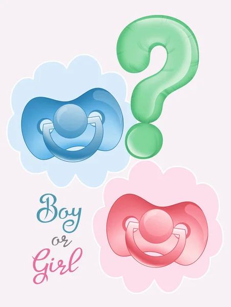 Gender Party Pacifiers Blue Pink — Stock Photo, Image