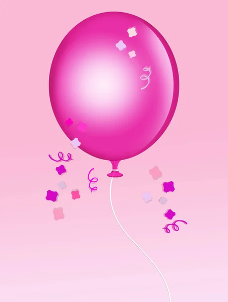 Pink Balloon Baby Girl Birth — Stock Photo, Image