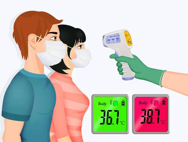 Los Controles Temperatura Han Detectado Ningún Caso Coronavirus —  Fotos de Stock