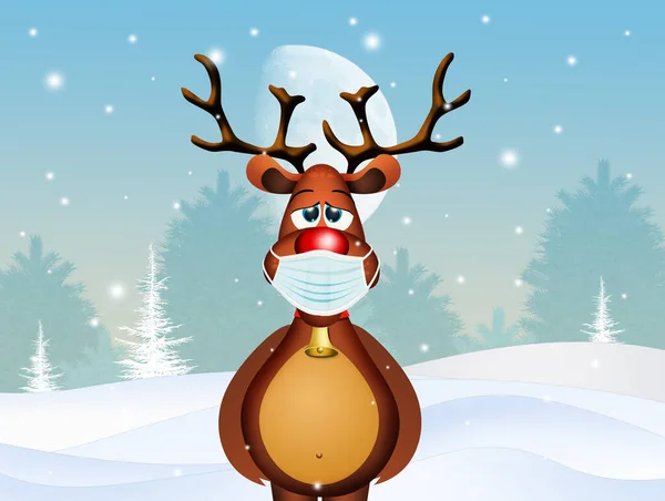 Reindeer Surgical Mask — Stock Photo, Image