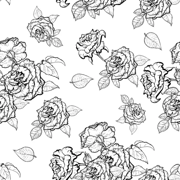 Rose hand drawn illustration pattern — Stock Photo, Image